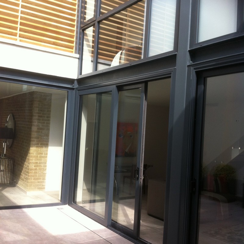 Anthracite aluminium sliding patio doors fitted in Bethnal Green